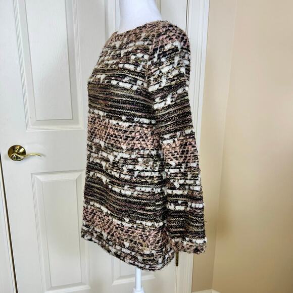 Zara Basic T-Shirt Special Edition Medium Boucle Pink White Black Gold Metallic - Picture 3 of 8